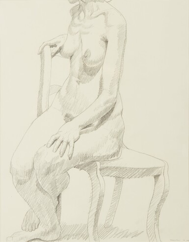 View full screen - View 1 of Lot 698. PHILIP PEARLSTEIN | NUDE, FEMALE MODEL, SEATED.