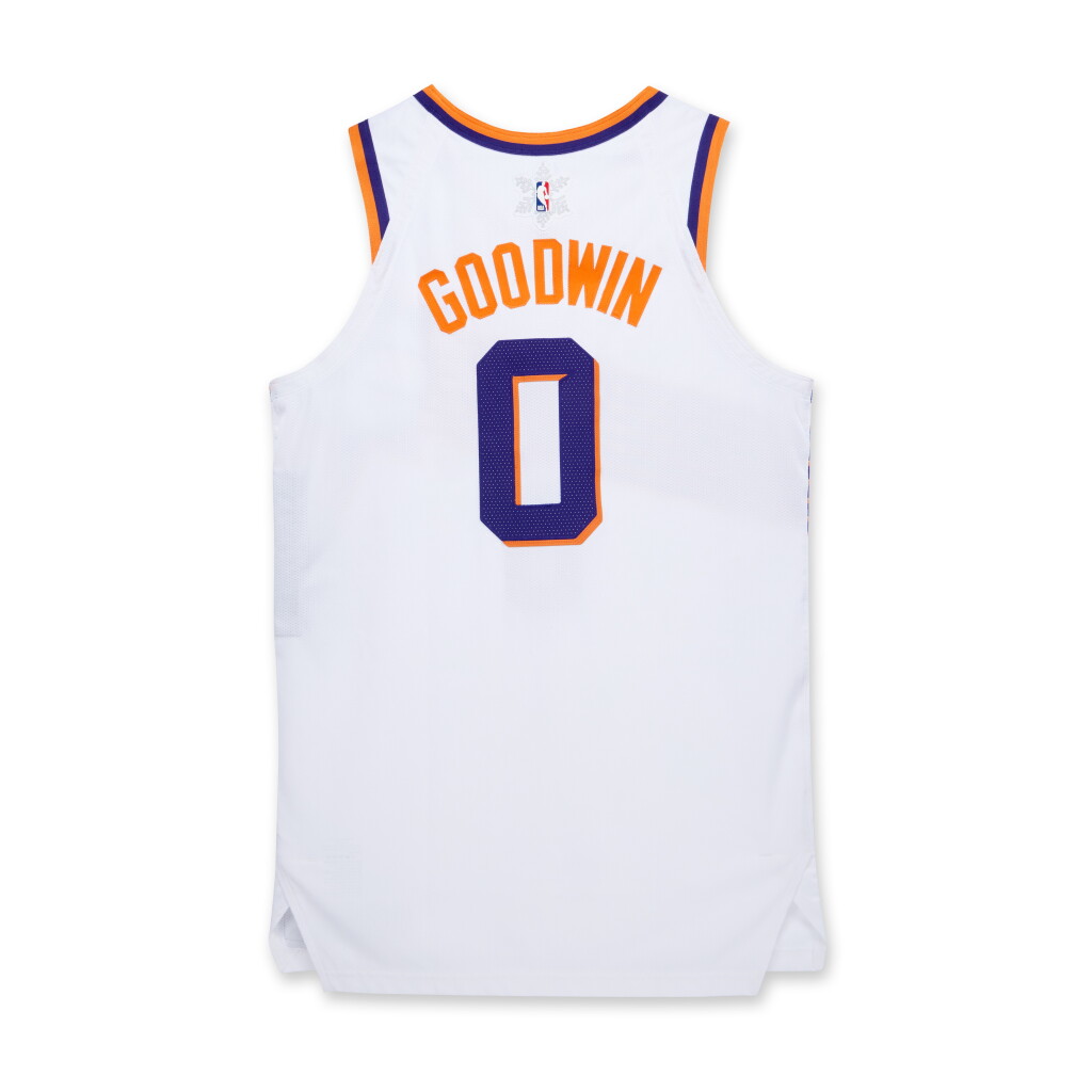 View full screen - View 1 of Lot 89. Jordan Goodwin ‘Christmas Day’ Phoenix Suns 2023-2024 Game Worn Association Edition Jersey.