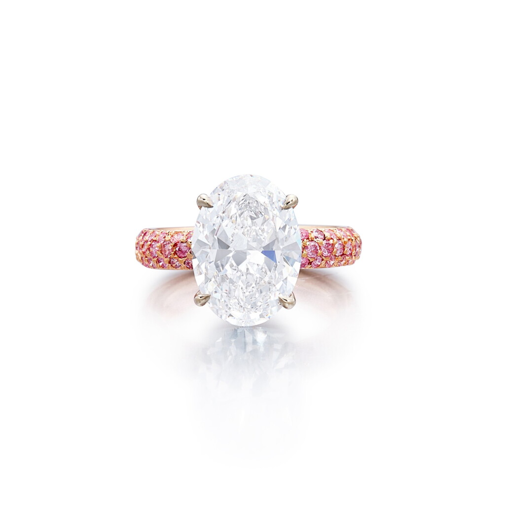 View full screen - View 1 of Lot 269. Diamond Ring | 5.19克拉 椭圓形 D色 內部無瑕 鑽石 戒指.
