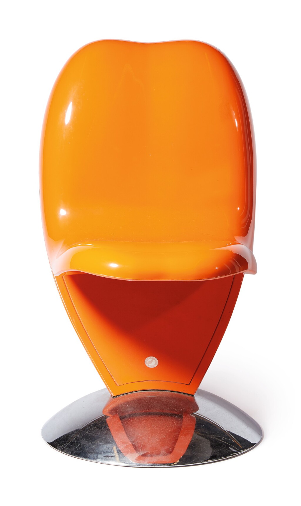 View full screen - View 1 of Lot 42. Tongue-In-Cheek Chair (Orange).