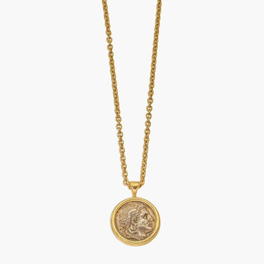 View full screen - View 1 of Lot 1204. Ancient Coin and Gold 'Monete' Pendent Necklace | 寶格麗 | 古代錢幣 配 K金 'Monete' 掛墜項鏈.