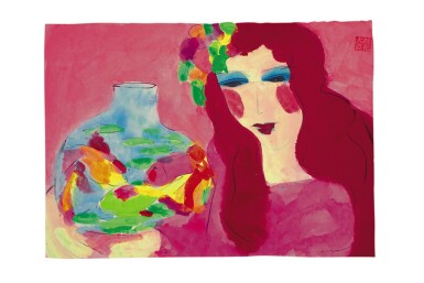 View full screen - View 1 of Lot 25. WALASSE TING | LADY WITH VASE.