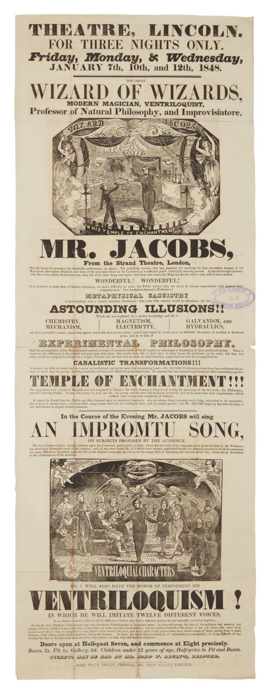 View full screen - View 1 of Lot 355. Professor Jacobs | The Great Wizard of Wizards.