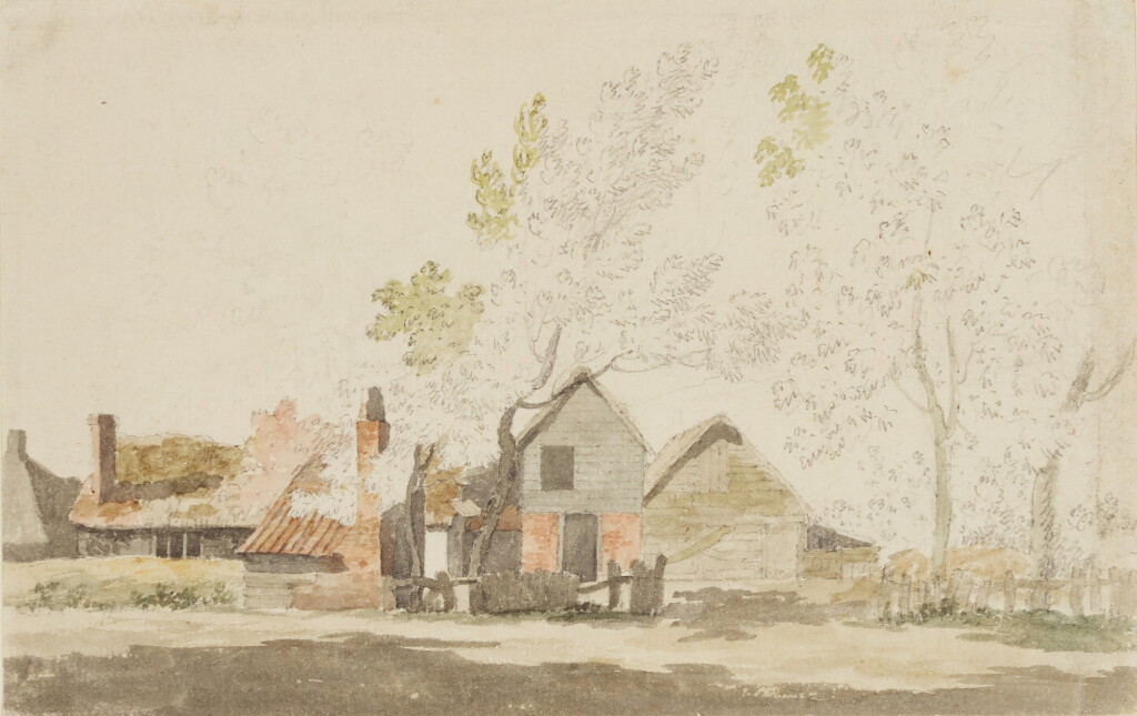 View full screen - View 1 of Lot 587. JONATHAN SKELTON | Study of farm buildings.