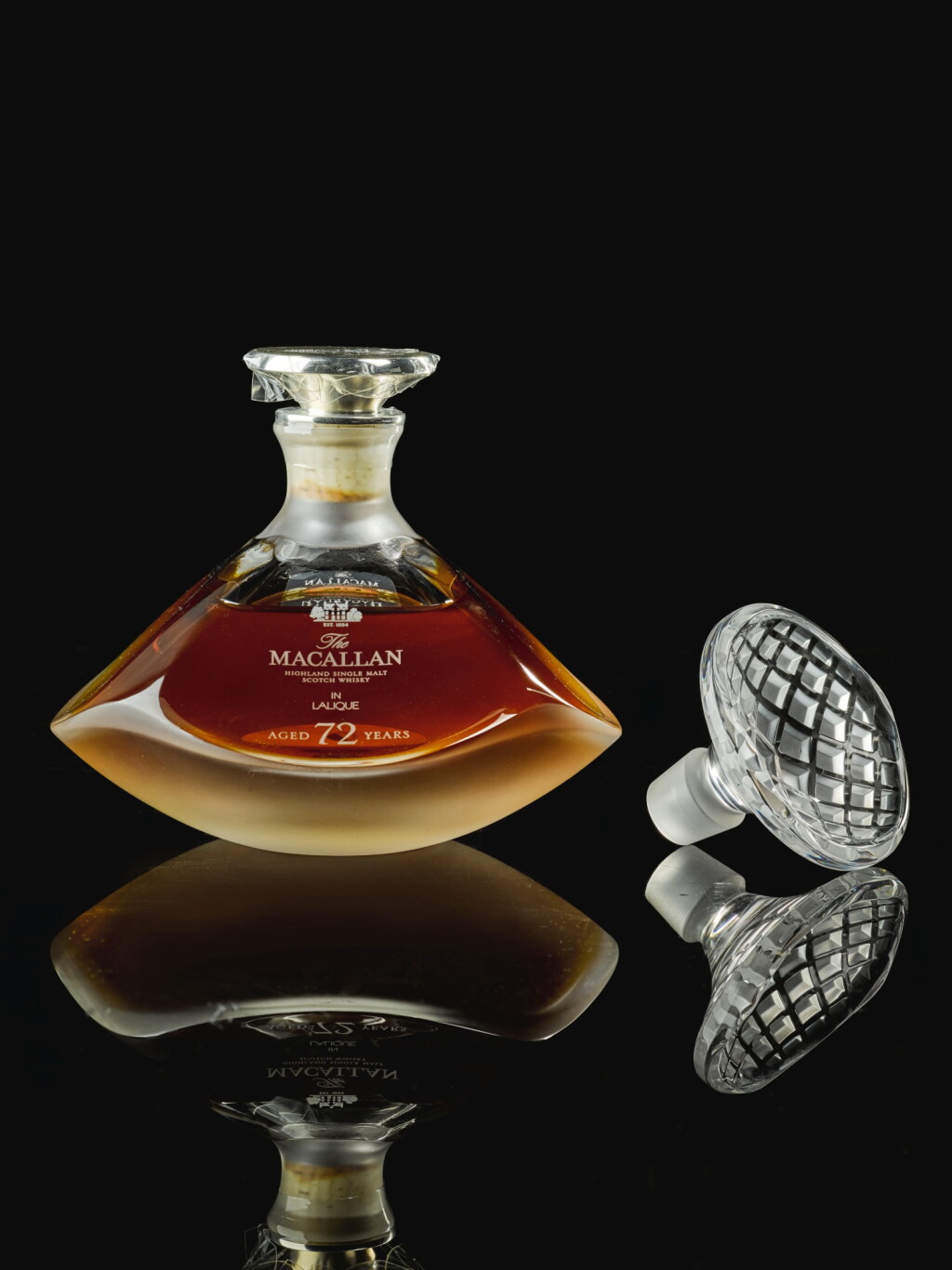 View full screen - View 1 of Lot 21. The Macallan In Lalique Genesis Decanter 72 Year Old 42.0 abv NV .
