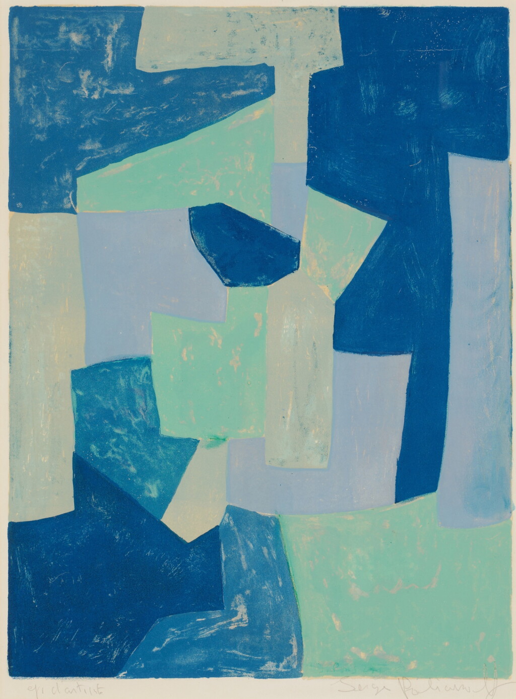 View full screen - View 1 of Lot 835. Composition bleue et verte (Poliakoff & Schneider 36).