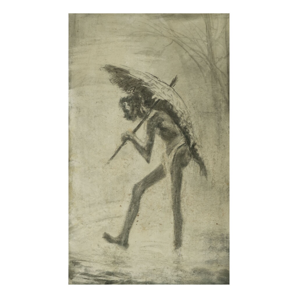 View full screen - View 1 of Lot 38. DEVI PROSAD ROY CHOWDHURY | MAN WITH UMBRELLA .