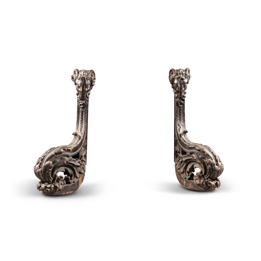View full screen - View 1 of Lot 159. A pair of Louis XVI patinated mahogany architecture elements, circa 1780 | Paire d'éléments d'architecture en acajou patiné d'époque Louis XVI, vers 1780.