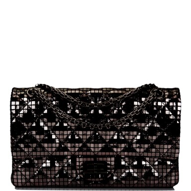 View full screen - View 1 of Lot 96. CHANEL | MIRROR MEDIUM 2.55 REISSUE DOUBLE FLAP BAG OF CALFSKIN LEATHER WITH SILVER HARDWARE.