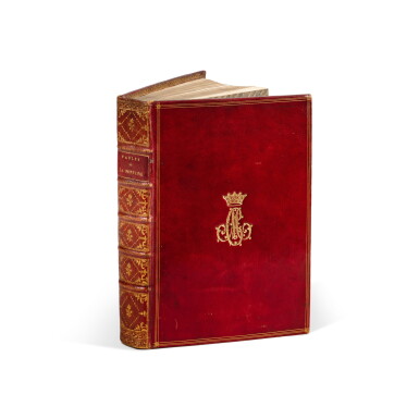View full screen - View 1 of Lot 748. Fables. Didot, 1788. Maroquin rouge, au chiffre couronné de la duchesse de Berry..
