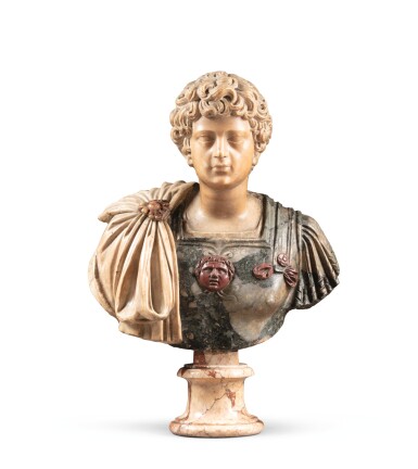 View full screen - View 1 of Lot 25. ITALIAN, PROBABLY ROME, 17TH CENTURY | BUST OF AN ANTONINE PRINCE.