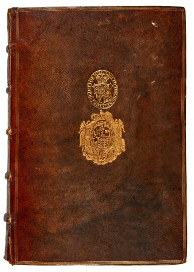 View full screen - View 1 of Lot 181. Dante con l'espositione di Christoforo Landino, Venice, 1564, later olive morocco with arms of Salm-Salm.