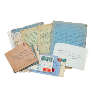 View full screen - View 1 of Lot 120. Correspondance amoureuse avec Yvon Jeanclaude, 7 juin-25 décembre 1943, et manuscrits autographes..