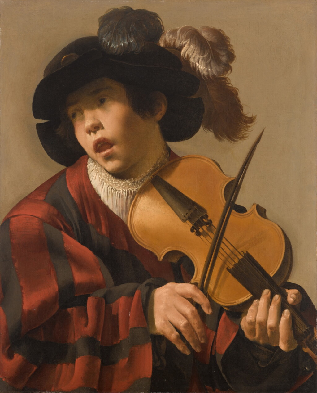 View full screen - View 1 of Lot 15. A singing boy playing a stringed instrument.