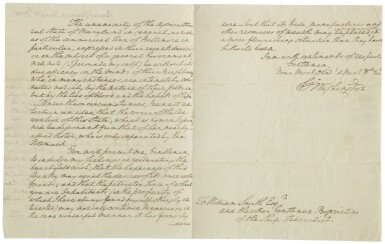 View full screen - View 1 of Lot 2163. Washington, George. Autograph letter signed, to William Smith, 8 June 1788.