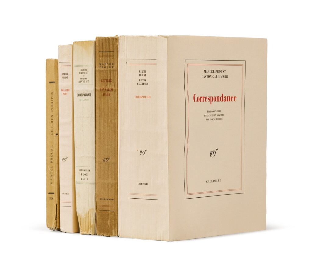 View full screen - View 1 of Lot 137. 5 éditions de correspondances en tirage de tête, avec : Gallimard, Hahn, Lucien Daudet, Rivière et divers. Br..