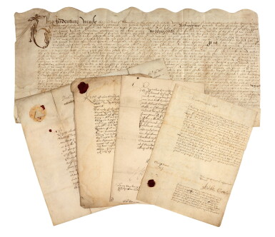 View full screen - View 1 of Lot 191. English Civil War | A collection of nine documents, early 1600s.