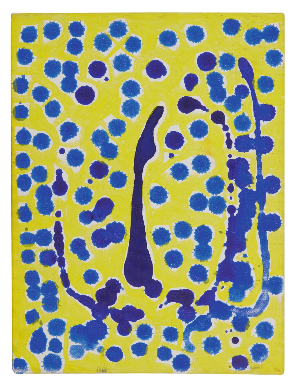 View full screen - View 1 of Lot 1050. KENNY SCHARF | BLUE DOTS AND YELLOW NO. 1.