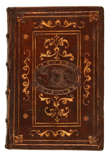 View full screen - View 1 of Lot 1203. Silius Italicus, De bello Punico, Paris, 1531, morocco gilt by Niccolò Franzese, a fake Apollo and Pegasus binding.