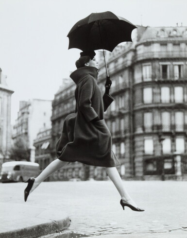 View full screen - View 1 of Lot 62. 'Carmen, Homage To Munkasci, Coat By Cardin, Place François Premier, Paris', 1957.