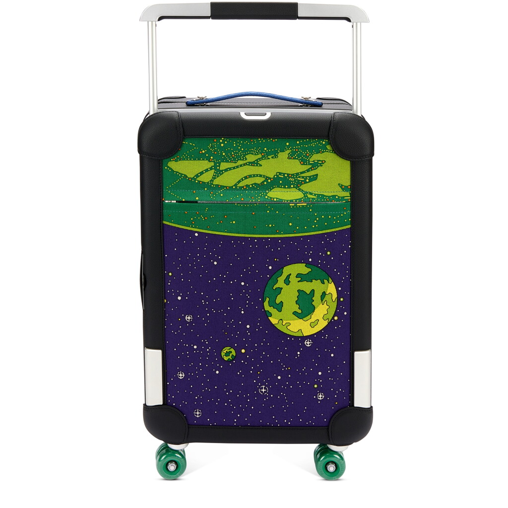 View full screen - View 1 of Lot 1013. Limited Edition Bleu Nuit, Vert Vertigo, Vert Amande Canvas and Clemence Odyssey R.M.S. Rolling Mobility Suitcase Aluminum and Steel Hardware.