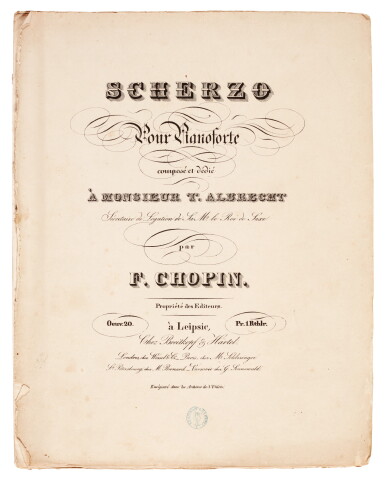 View full screen - View 1 of Lot 27. F. Chopin. Collection of first and early editions of the piano works, late 1830s to 1850s.