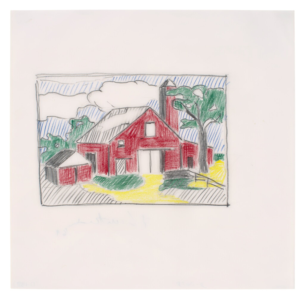 View full screen - View 1 of Lot 424. Study for Large Red Barn (Study).