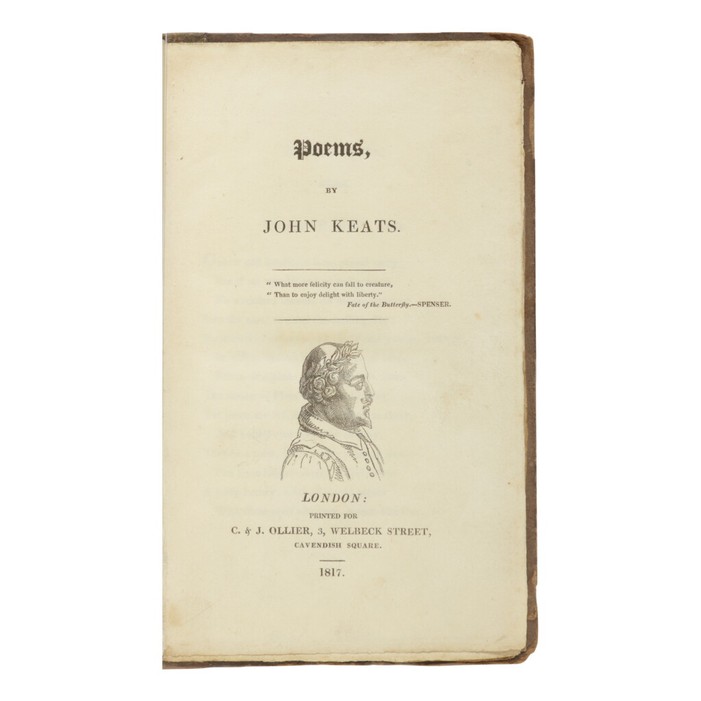 View full screen - View 1 of Lot 199. KEATS, JOHN | Poems. London: C. & J. Ollier, 1817.