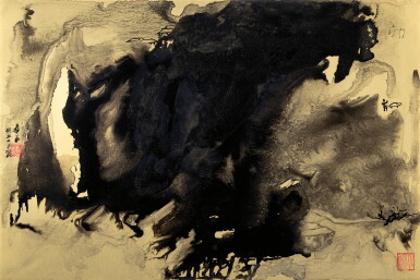 View full screen - View 1 of Lot 2571. Zhang Daqian (Chang Dai-Chien, 1899-1983) 張大千 (1899-1983) | Dwelling in the Misty Mountains 煙霞漫山居.