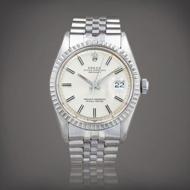 View full screen - View 1 of Lot 663. Datejust, reference 1603 Montre bracelet en acier avec date | Stainless steel wristwatch with date and bracelet Vers 1977 | Circa 1977.
