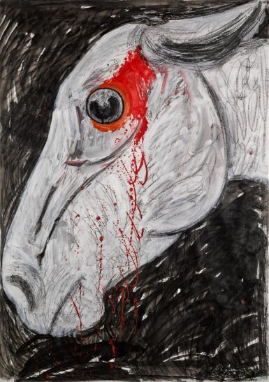 View full screen - View 1 of Lot 252. Wounded Horse.