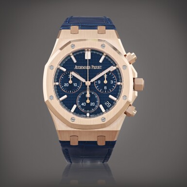 View full screen - View 1 of Lot 425. Royal Oak '50th Anniversary', reference 26240OR.OO.D315CR.01 Montre bracelet chronographe en or rose avec date | Pink gold chronograph wristwatch with date Vers 2022 | Circa 2022.