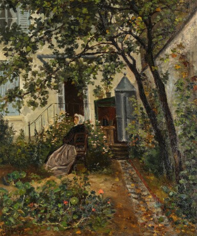 View full screen - View 1 of Lot 653. La Mère de l'artiste dans le Jardin à Montrouge.