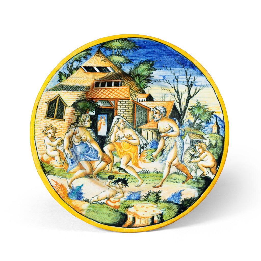 View full screen - View 1 of Lot 51. A maiolica circular dish, Urbino, circa 1560 .