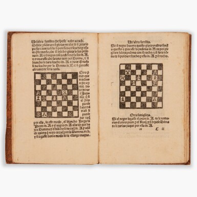 View full screen - View 1 of Lot 24. Pedro Damiano da Odemira | Libro da imparare giocare à scachi, Rome, von der Lasa copy.
