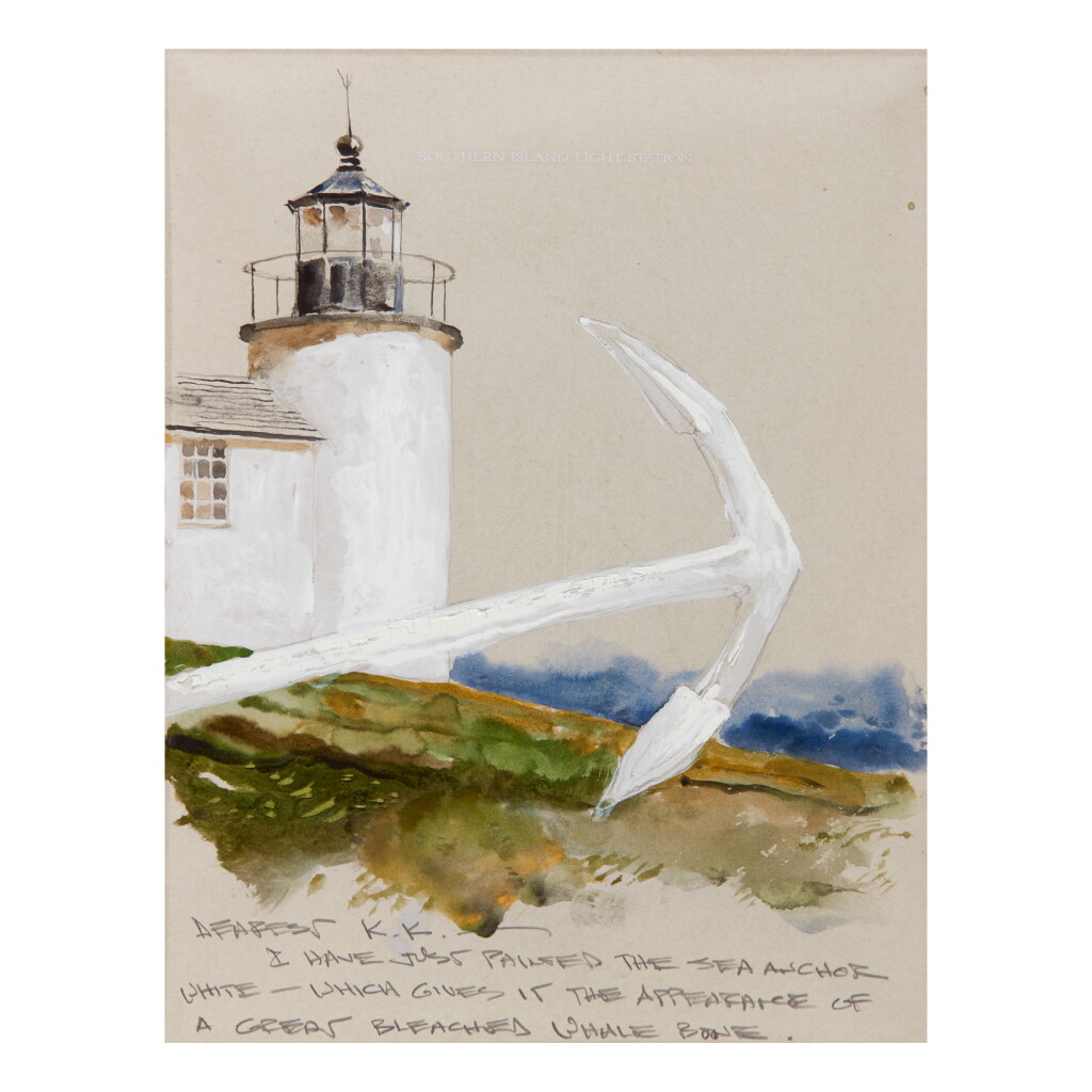 View full screen - View 1 of Lot 17. JAMIE WYETH | LETTER WITH A LIGHTHOUSE AND ANCHOR.