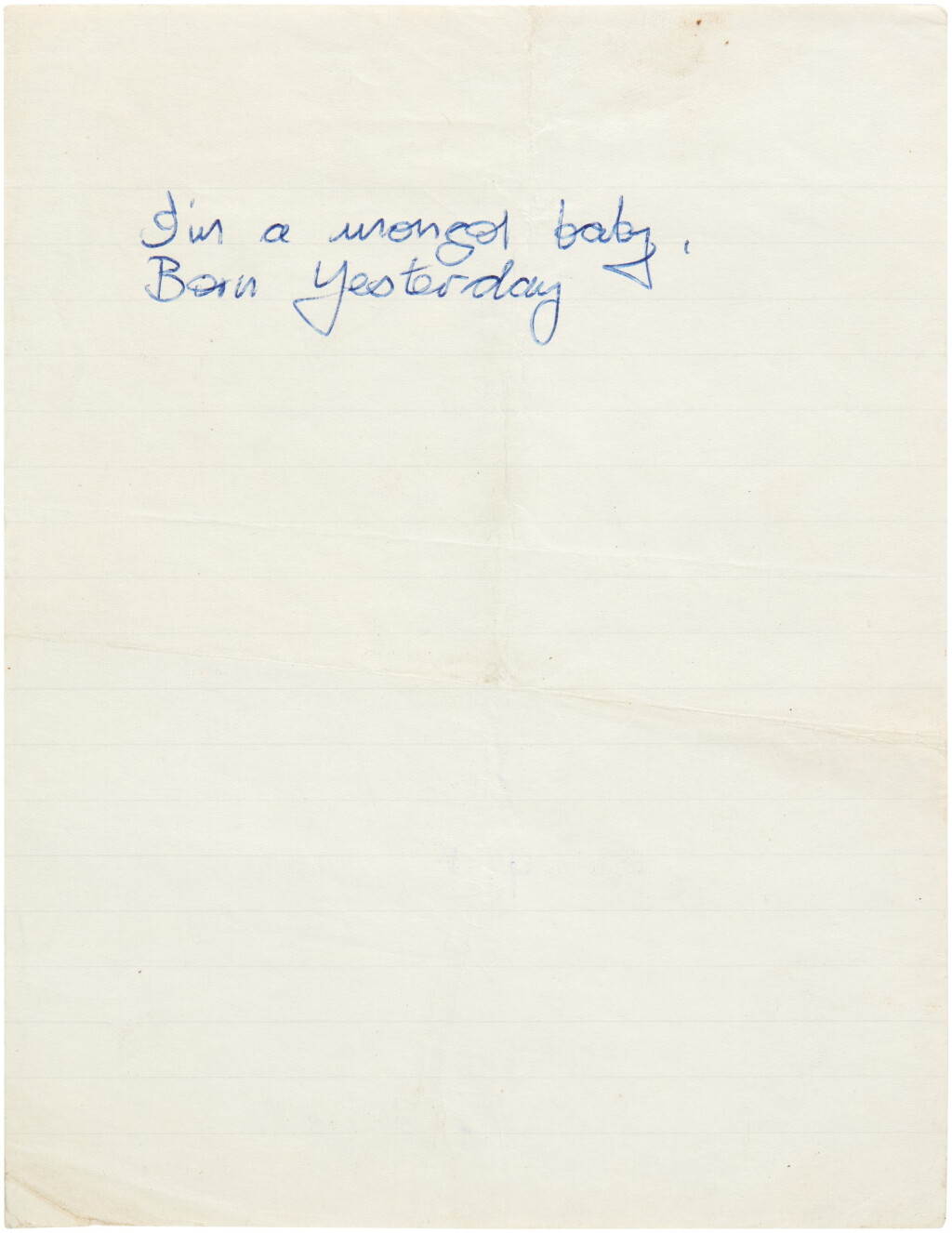 View full screen - View 1 of Lot 21. Sid Vicious | Mongol Baby, handwritten song lyrics.