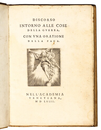 View full screen - View 1 of Lot 324. Military speeches and orations, 2 volumes, Venice 1558 & 1560.