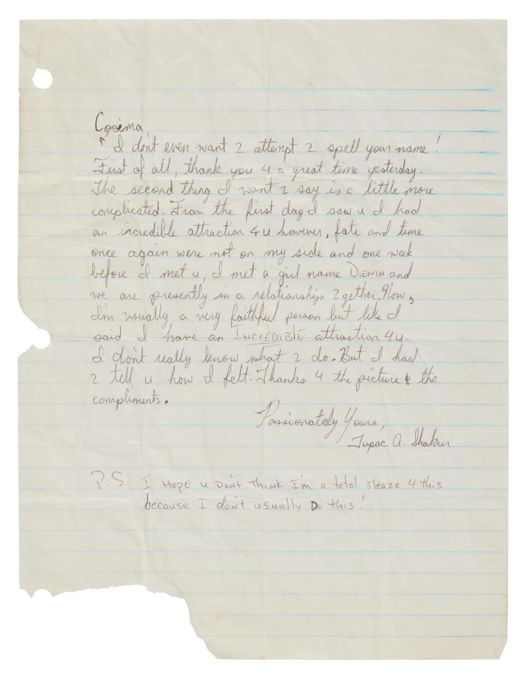 View full screen - View 1 of Lot 68. Tupac Shakur.