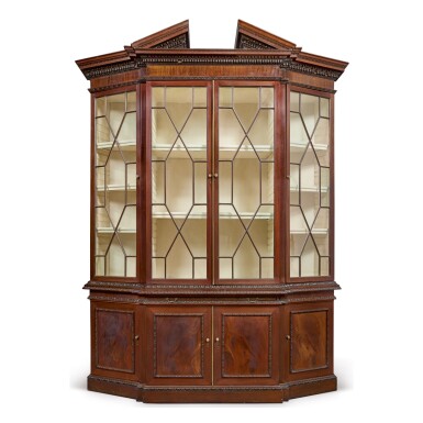 View full screen - View 1 of Lot 105. A GEORGE II MAHOGANY LIBRARY BOOKCASE CABINET, CIRCA 1750.