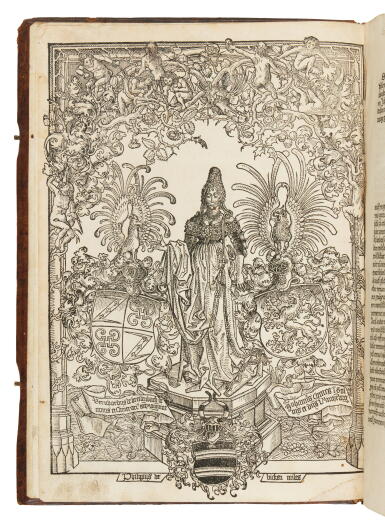 View full screen - View 1 of Lot 22. Bernhard von Breydenbach | Die heyligen reyssen gen Jherusalem, Mainz, 1486, first German language edition of the first illustrated travel book, the duc de Luynes' copy.