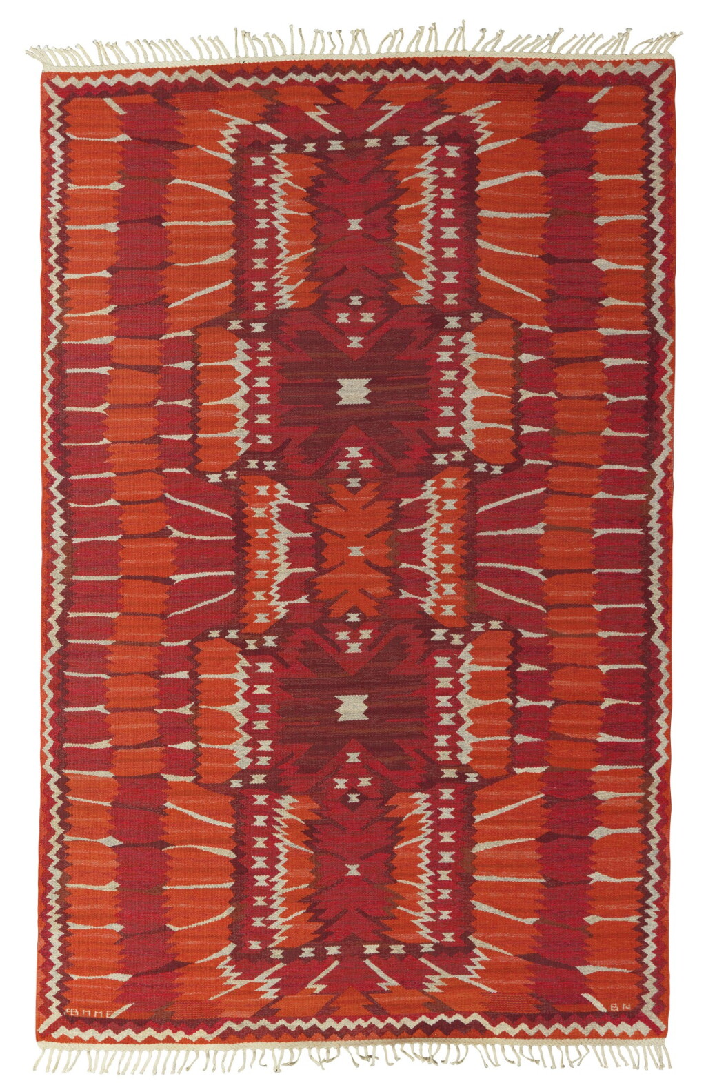 View full screen - View 1 of Lot 91. "Strålblomman, Röd" Rug.