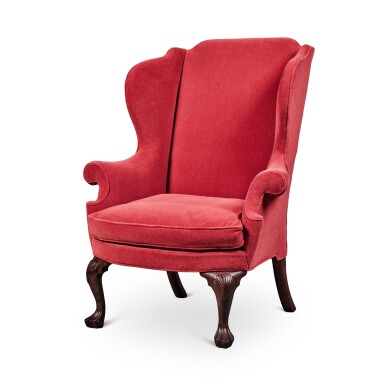 View full screen - View 1 of Lot 809. Rare Queen Anne Carved Walnut Easy Chair, Philadelphia, Pennsylvania, Circa 1755.