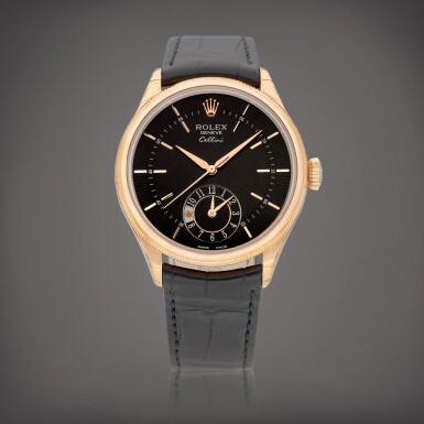 View full screen - View 1 of Lot 959. Cellini Dual Time, Reference 50525 | A brand new Everose gold dual time zone wristwatch with day and night indication, Circa 2018 | 勞力士 | Cellini Dual Time 型號50525 | 全新永恆玫瑰金兩地時間腕錶,備晝夜顯示,約2018年製.