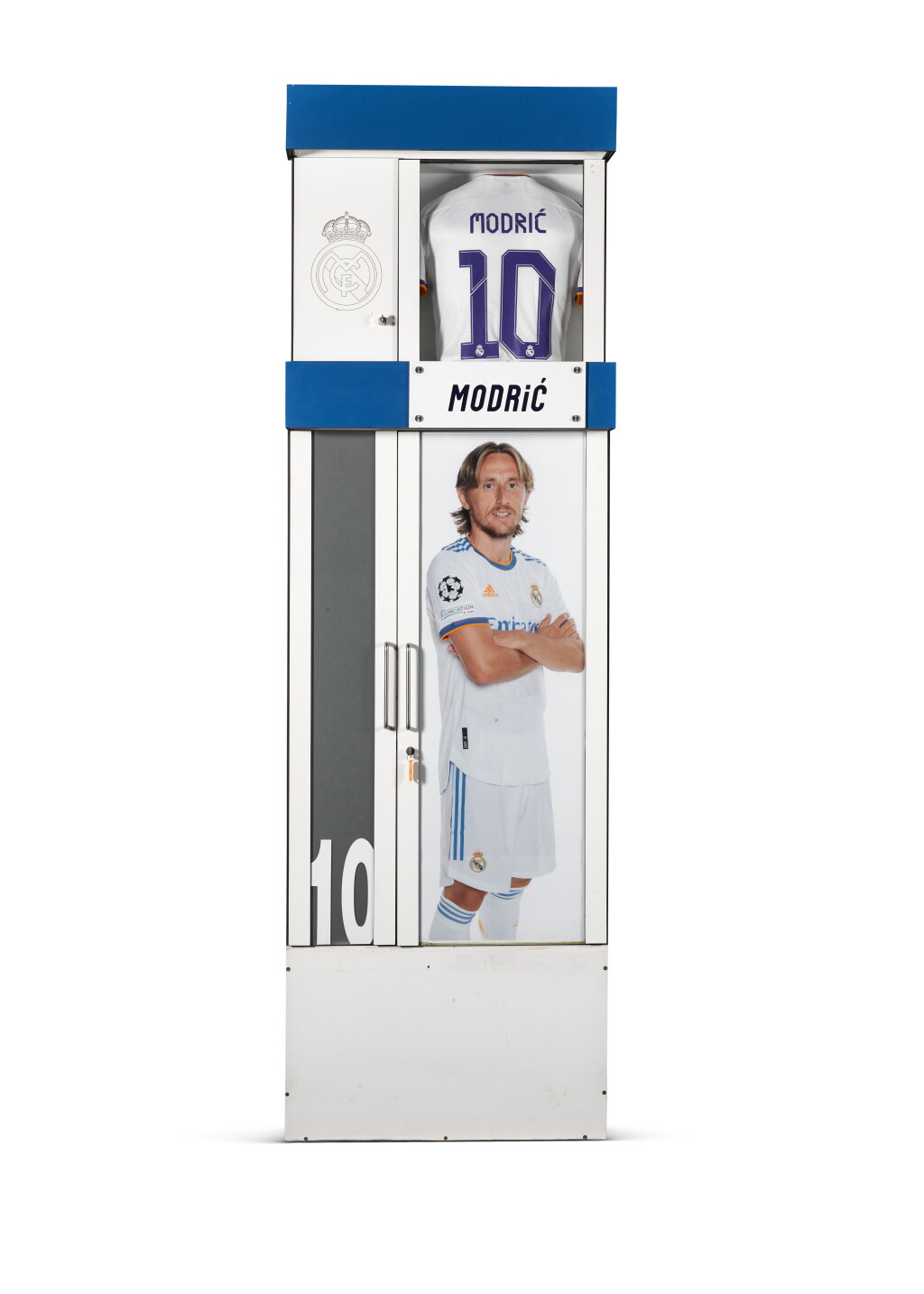 View full screen - View 1 of Lot 10. First Team Locker #10: The Real Madrid Santiago Bernabéu Stadium 2001/02 - 2021/22 | Luís Figo, Robinho, Wesley Sneijder, Lassana Diarra, Mesut Özil, James Rodríguez, Luka Modric.