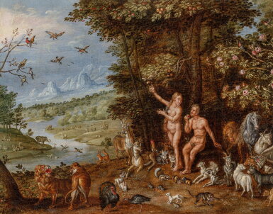 View full screen - View 1 of Lot 108. Adam and Eve in the Garden of Eden.