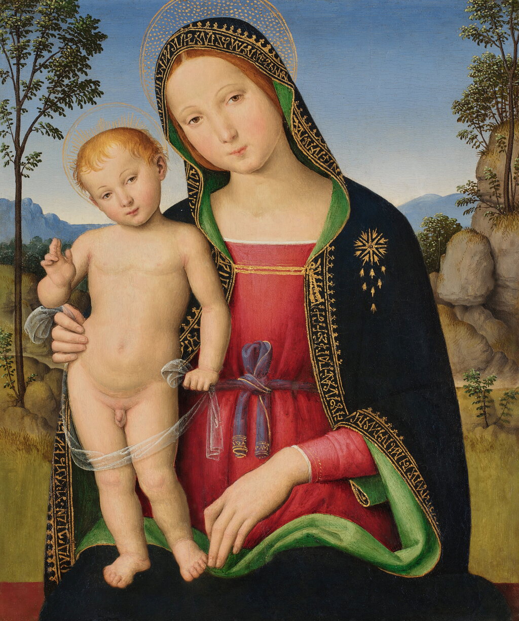 View full screen - View 1 of Lot 337. Madonna and Child in a Verdant Landscape.