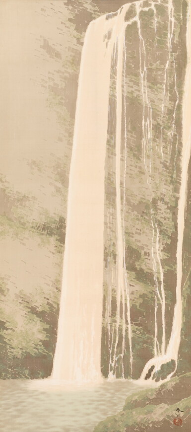 View full screen - View 1 of Lot 2137. Hishida Shunso (1874-1911), Waterfall (Bakufu no zu), Meiji period, early 20th century | 菱田春草 瀑布の図 明治時代後期 20世紀初頭.