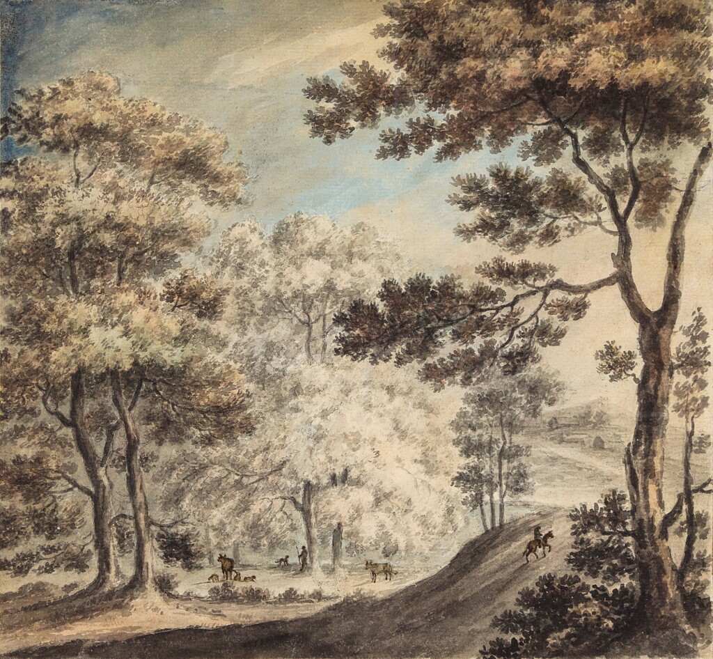View full screen - View 1 of Lot 268. A traveler in a woodland landscape .