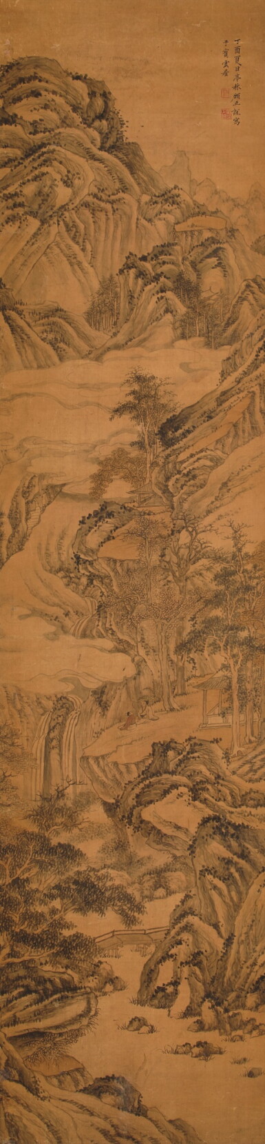 View full screen - View 1 of Lot 3009. 顧正誼 溪山清遠圖|Gu Zhengyi, Landscape.